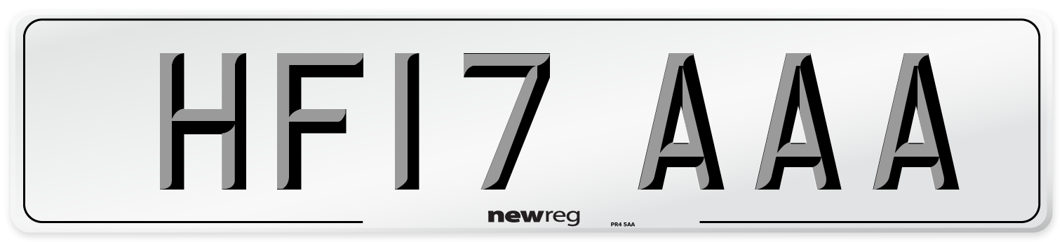 HF17 AAA Number Plate from New Reg